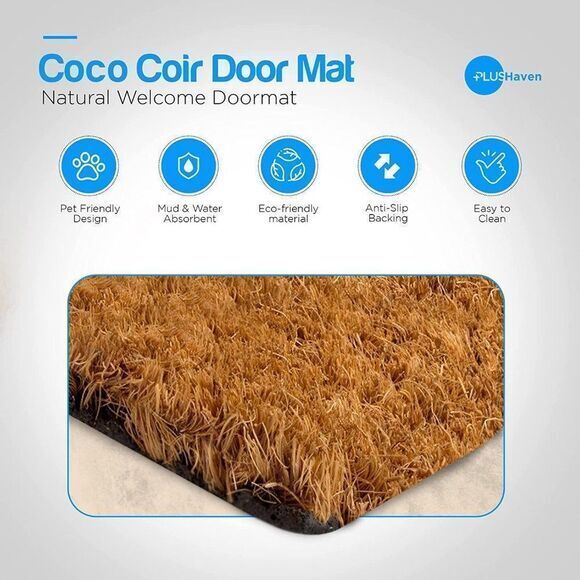 Door Mat Heavy Duty Wipe Your Paws Coir Doormat Pets Dog Home Decor Outdoor‎ - Picture 6 of 6